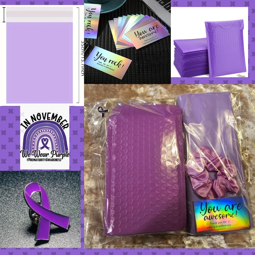 Purple Mailer Pack Preemie Awareness Support 52 pieces - Picture 3 of 8